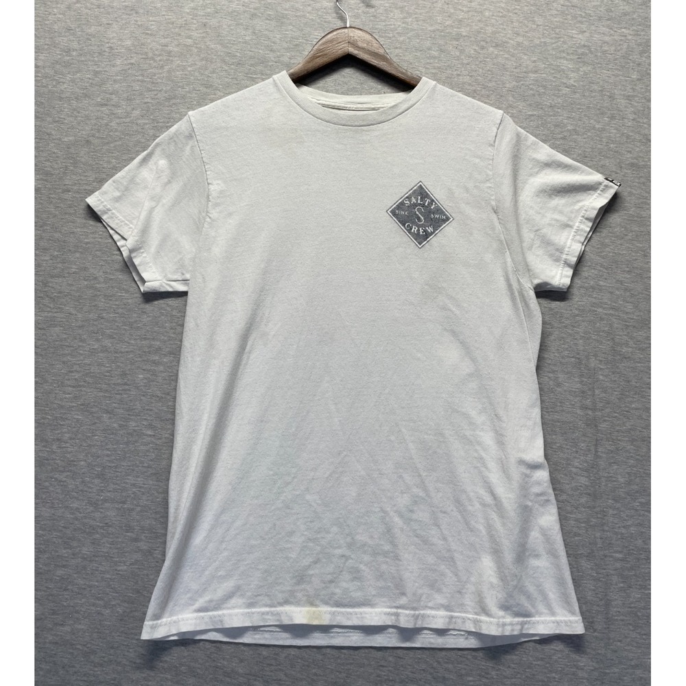 Salty Crew Tippet Fill Premium T Shirt Mens Medium White Standard Fit Crew Neck